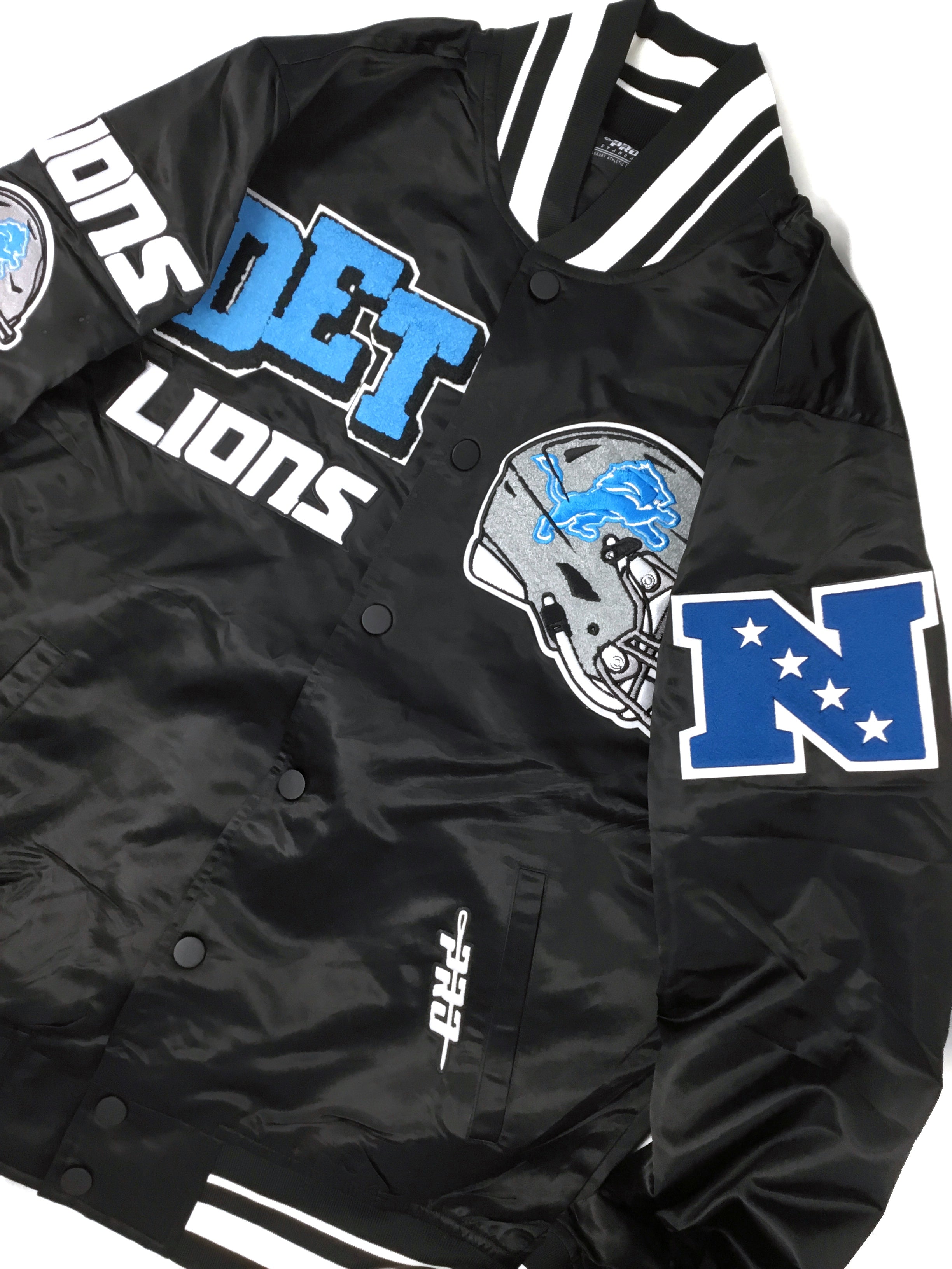 NFL Detroit Lions Mashup Men's Rib Satin Jacket NFL Detroit Lions Mashup Men's Rib Satin Jacket