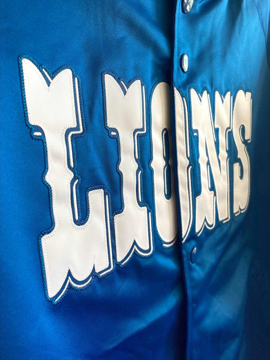 Detroit Lions Satin Bomber Light Blue Jacket