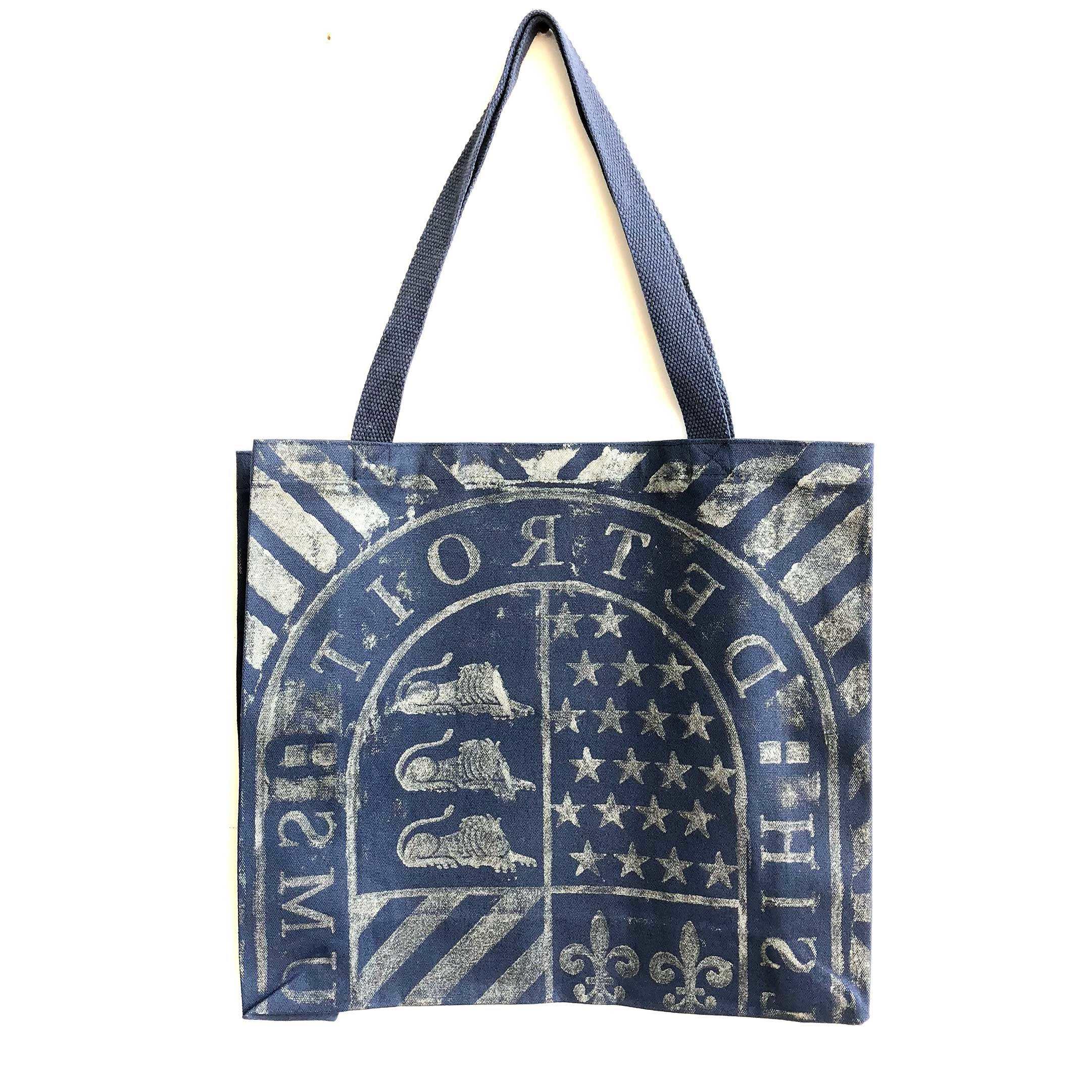 ◆THE MUSEUM VISITOR◆ BNG PRINTED WASHED DENIM TOTE BAG LIG Buy The Museum Visitor BNG Printed Washed Denim Tote Bag
