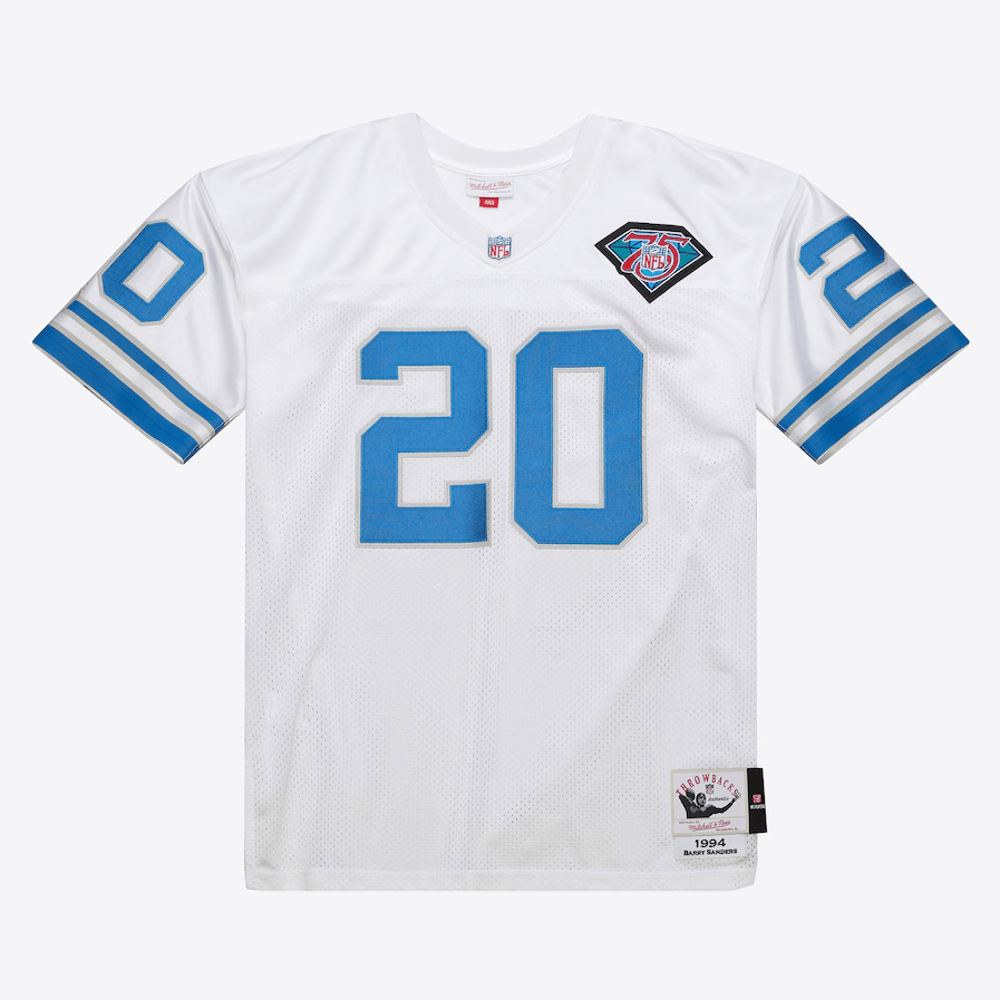 Barry Sanders White Detroit Lions 1994 Authentic Jersey