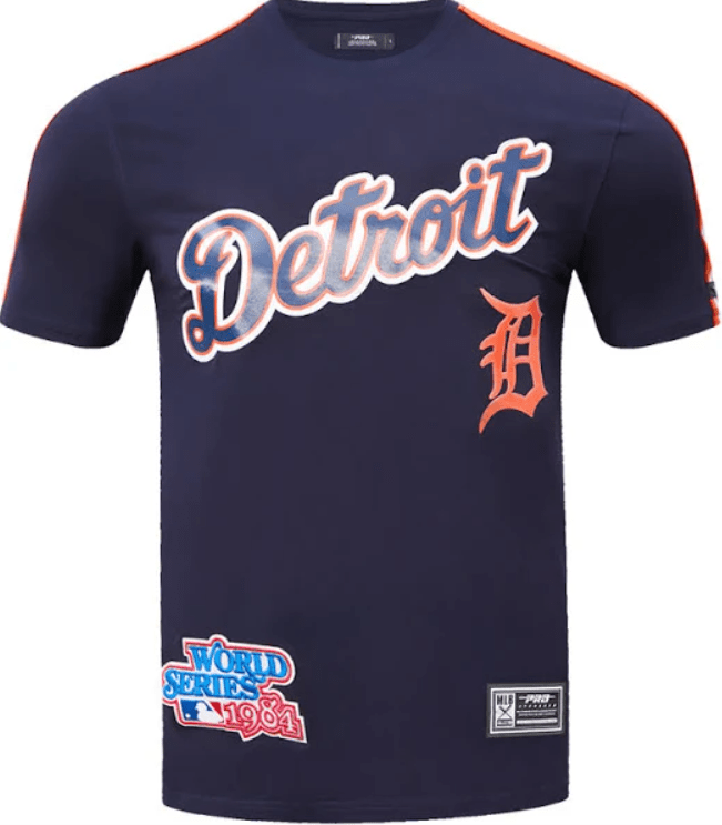detroit tigers gear Detroit Tigers Logo Pro Team Taping Shirt Large