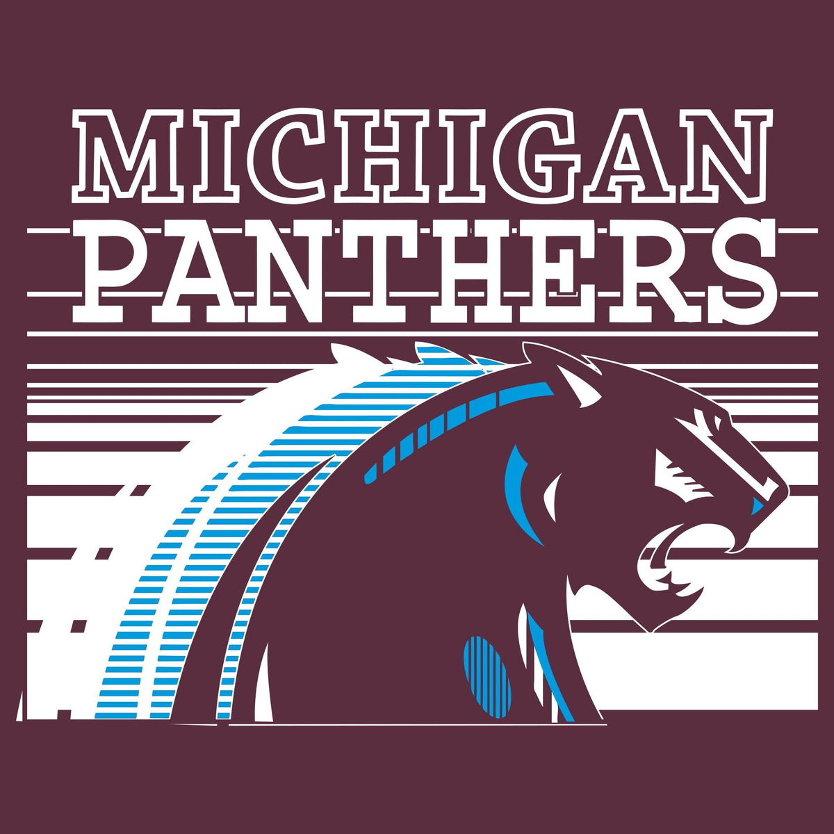 BreakingT Michigan Panthers Vintage Helmet Youth T-Shirt Maroon / L