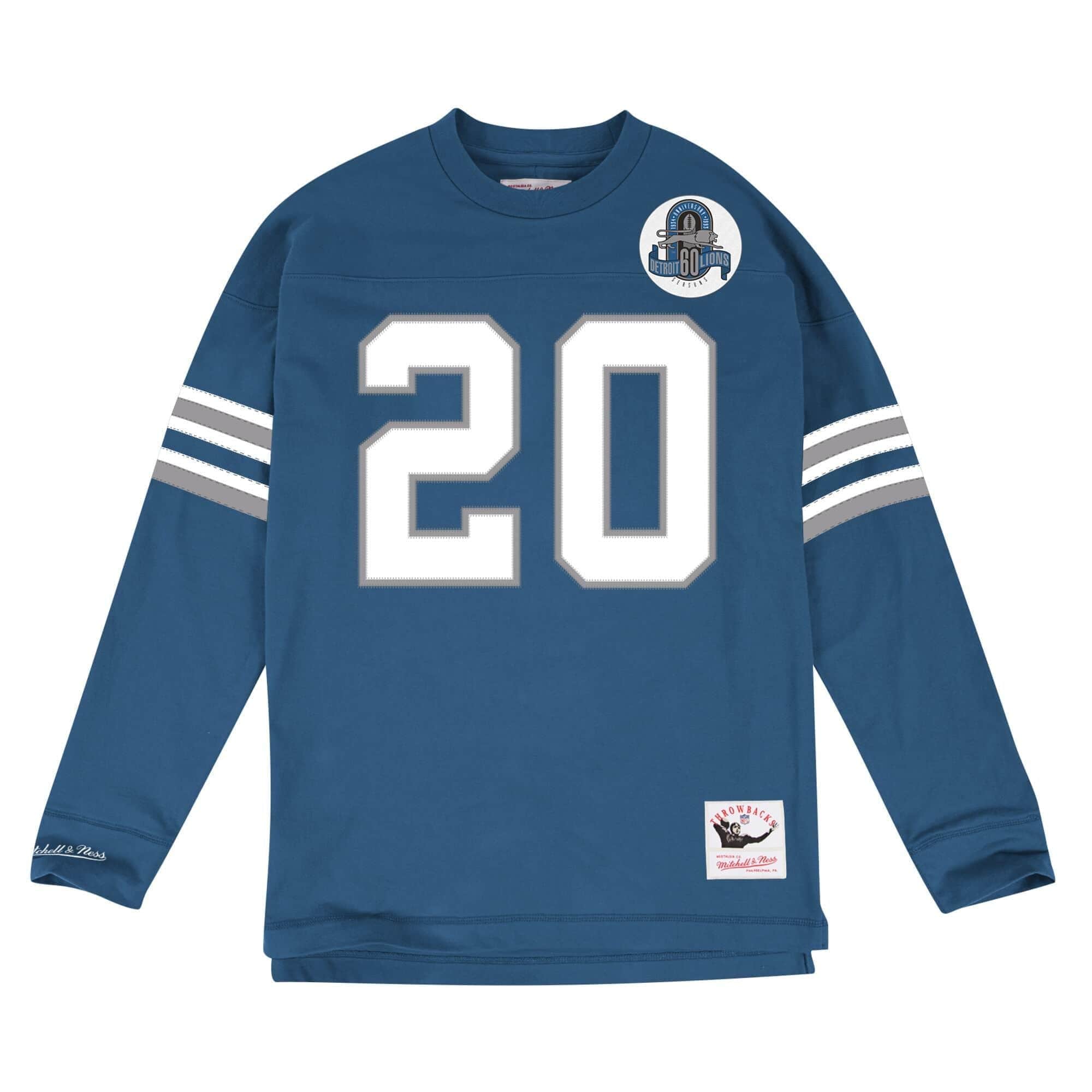 Detroit Lions 1993 Barry Sanders Name & Number Longsleeve Shirt