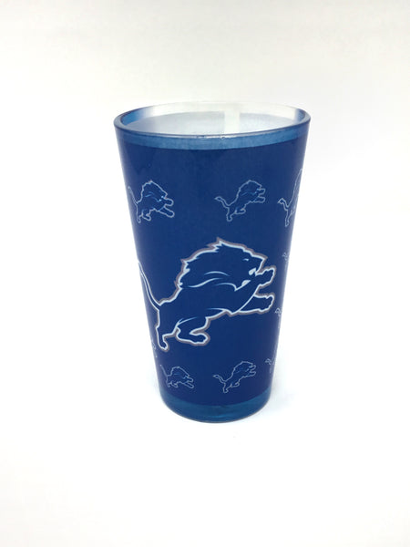 Detroit Lions Blue/White Multi Logo Pint Glass