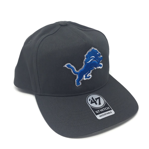 Grey Detroit Lions Blue Logo Snapback Hat