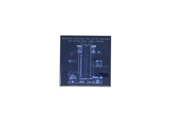 Michigan Central Station Railroad and Office Building Coaster (Blue)