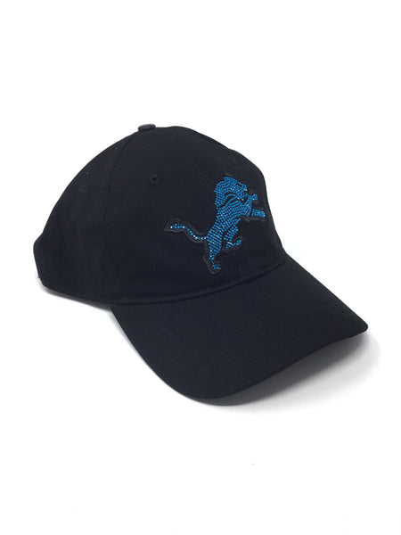 Adjustable Black Detroit Lions Hat - Sparkle Logo