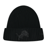 Detroit Lions Triple Black Knit Hat