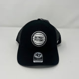 '47 Brand Ball Cap Detroit Pistons Black Trucker Adjustable Snapback Hat 198589611790