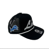 '47 Brand Hat '47 Detroit Lions Black Corduroy Hitch Adjustable Trucker Hat 198589467243