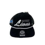 '47 Brand Hat '47 Detroit Lions Black Corduroy Hitch Adjustable Trucker Hat 198589467243