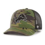 '47 Brand Hat Detroit Lions Camo Strap Trucker Hat 196002606811