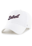 '47 Brand Hat Detroit Tigers Script Clean Up Adjustable Hat - White 199246793453