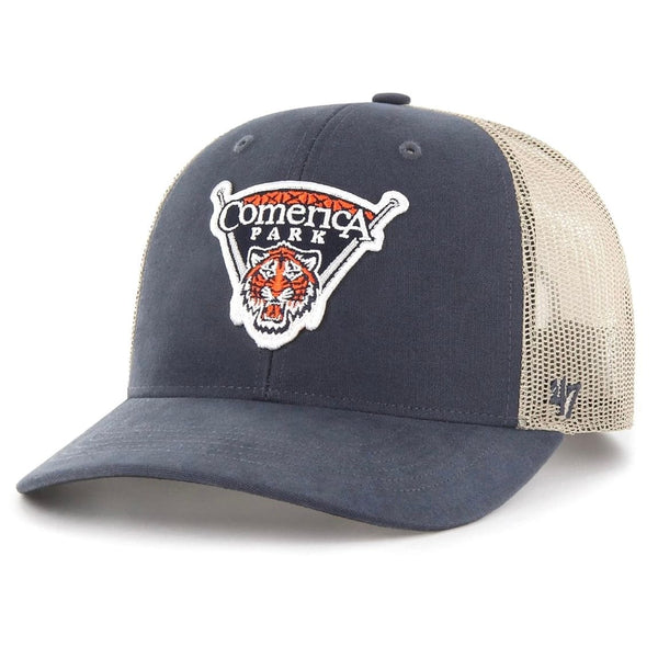 '47 Brand Hat Detroit Tigers Vintage Navy Comerica Park Trucker Adjustable Hat 196002654867
