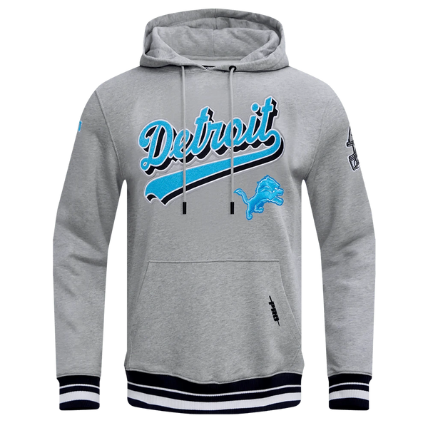 '47 Brand Hoodie NFL Detroit Lions Script Tail Men's Rib Fleece Pullover Hoodie