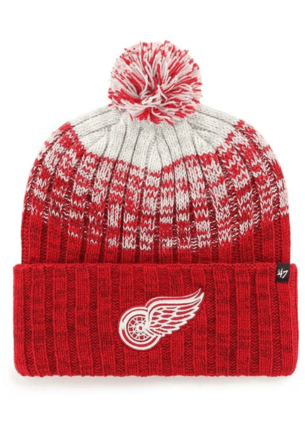 '47 Brand Knit Cap Detroit Red Wings 47 Red Cascade Cuff Pom Knit Hat 197723806313
