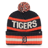 '47 Brand Knit Cap Detroit Tigers '47 Navy Bering Cuffed Knit Hat with Pom 194602538976
