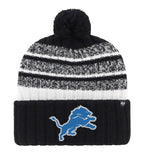 '47 Brand knit hat Black Detroit Lions Knit Cap w/ Pom 198742972348