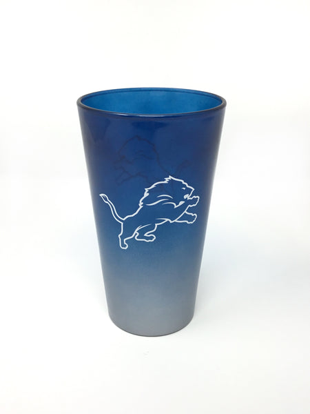 Detroit Lions Blue/Silver Ombre Pint Glass