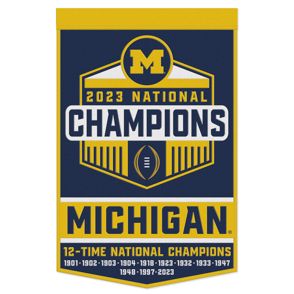 Michigan Wolverines National Champions Dynasty Wool Banner