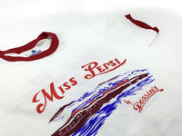 Miss Pepsi Ringer T-shirt White with Red trim