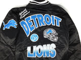 Detroit Lions Black Satin Varsity Jacket