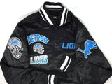 Detroit Lions Black Satin Varsity Jacket