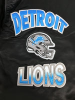 Detroit Lions Black Satin Varsity Jacket