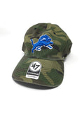 Camo Detroit Lions Blue Logo Adjustable Clean Up Hat