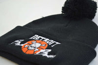 Detroit Bad Boys Knit Hat w/ Black Pom