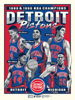 Detroit Pistons 1989 &1990 NBA Champions Print