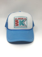 Kresge Logo Foam Trucker Patch Hat - Sky Blue