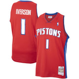 Allen Iverson Red Detroit Pistons 2008/09 Hardwood Classics Swingman Player Jersey