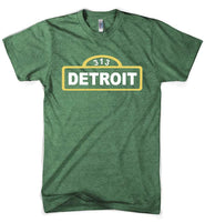 Detroit Street Sign T-Shirt (Heather Kelly Green)