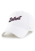 Detroit Tigers Script Clean Up Adjustable Hat - White