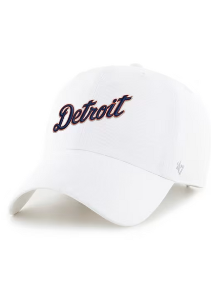 Detroit Tigers Script Clean Up Adjustable Hat - White