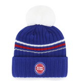 Women's Detroit Pistons Royal Fuzzy Script '47 Cuff Knit w/Pom