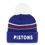 Women's Detroit Pistons Royal Fuzzy Script '47 Cuff Knit w/Pom