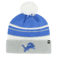 Youth Detroit Lions Blue Raz Peewee Cuff Knit Hat w/Pom