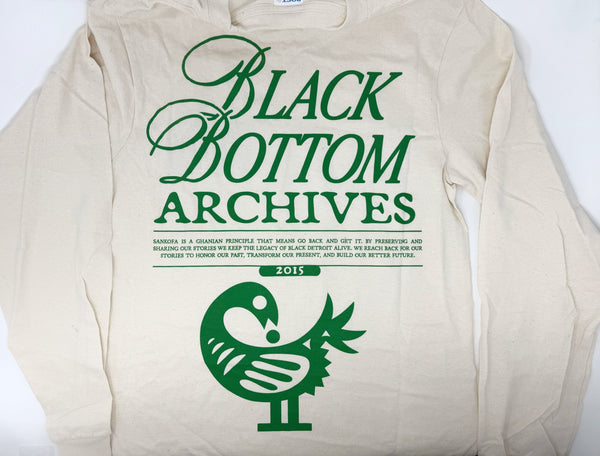 Allied Media Projects Longsleeve Black Bottom Archives Sankofa Shirt - Long sleeve