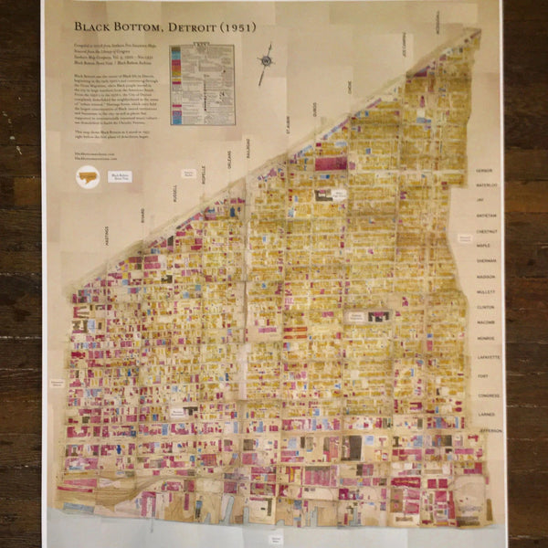 Allied Media Projects Posters, Prints, & Visual Artwork Historic Black Bottom Map Poster *limited edition* 24500225