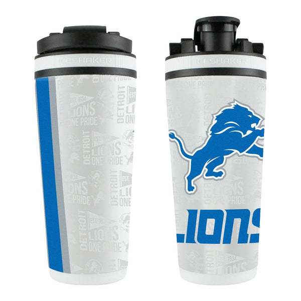 Detroit Lions White 26oz 4D Stainless Steel Ice Shaker