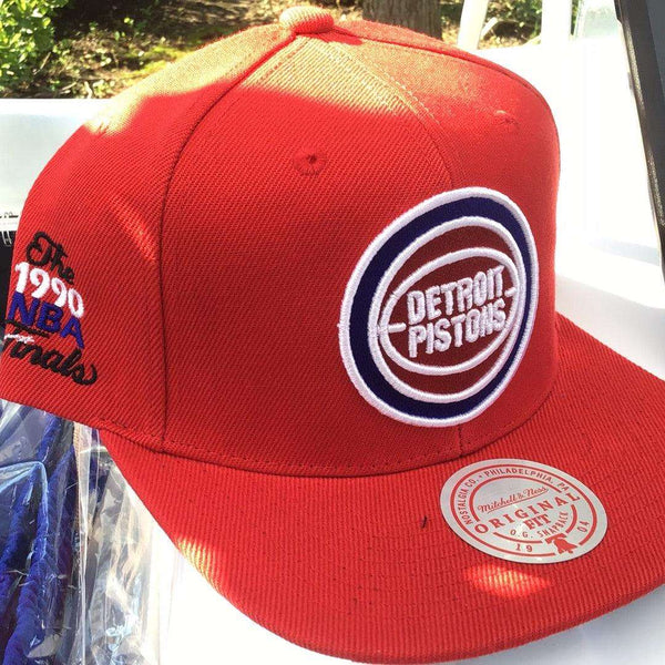 Pistons Red Mitchell & Ness Snapback 1990 NBA Finals - Detroit Historical Society