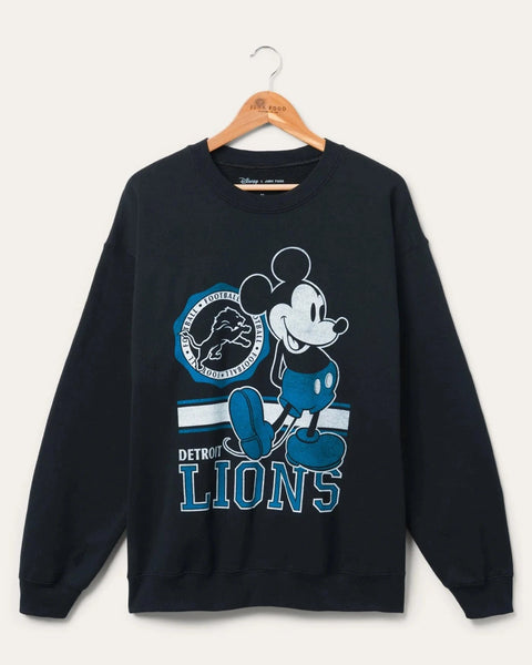 Junk Food Clothing Clothing Detroit Lions Mickey Mouse Crew Neck