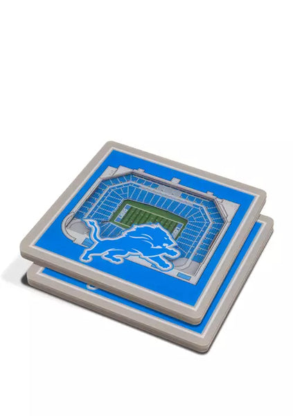 Detroit Lions 3D Stadium Coasters - 2 pack