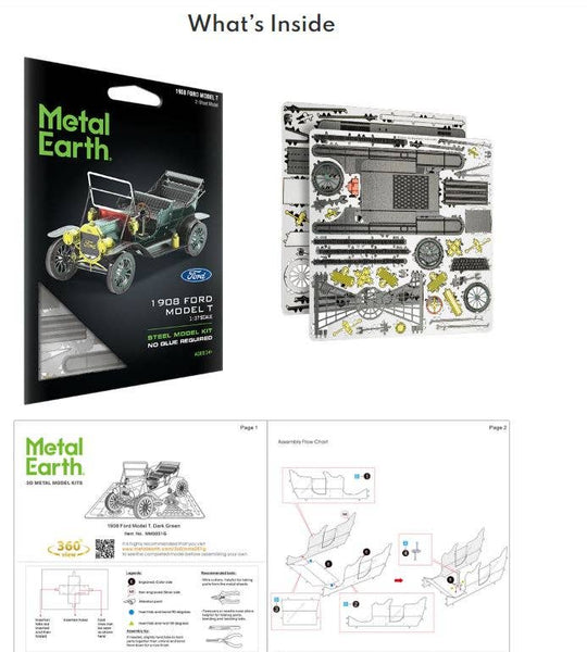 Metal Earth 1908 Ford Model T vehicle - Dark Green