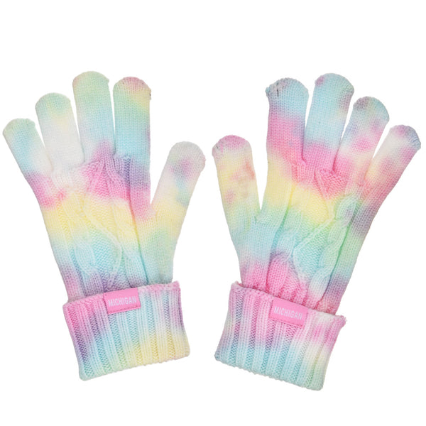 Michigan Pastel Tie Dye Gloves