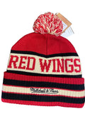 Mitchell & Ness Detroit Red Wings 100 anniversary NHL cuff pin knit hat by Mitchell & Ness