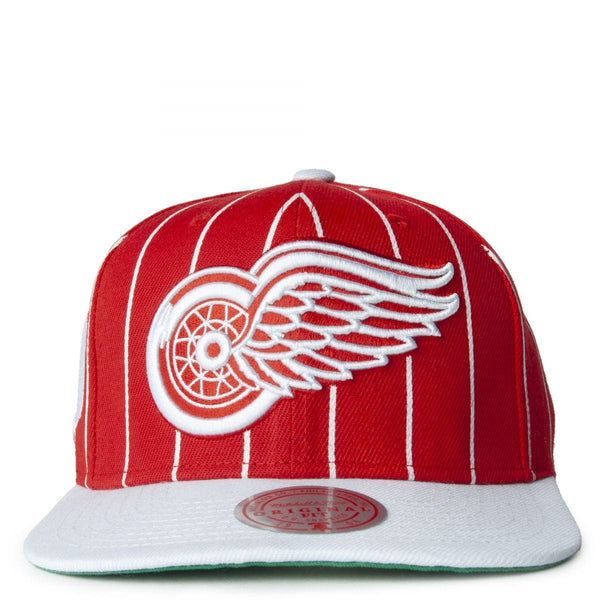 Mitchell & Ness Hat Detroit Red Wings Pinstripe Snapback 195563703052