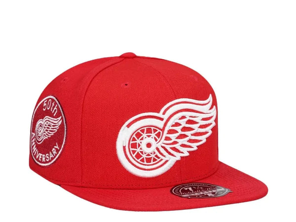 Mitchell & Ness Hat Red Wings 50th Anniversary Vintage Edition Dynasty Fitted Hat
